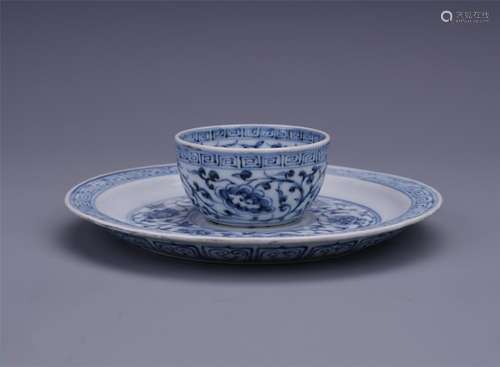 A Chinese Blue and White Floral Bowl