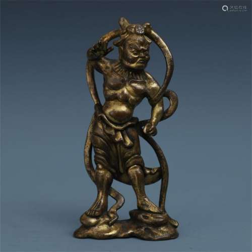 A Chinese Gilt Bronze Figure of Nryana