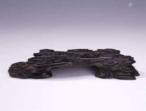 A Finely Carved Chinese Zitan Stand