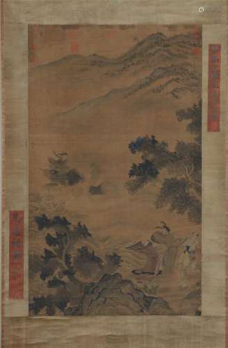 A Chinese Painting Hanging Scroll of Landscape and