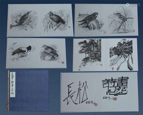 A Fine Chinese Painting  Album of Landscape Depicting