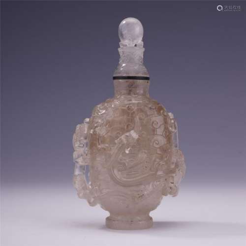 A Finely Carved Rock Crystal Snuff Bottle