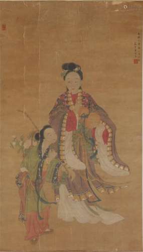 A Chinese Painting Hanging Scroll of Figure by Tang