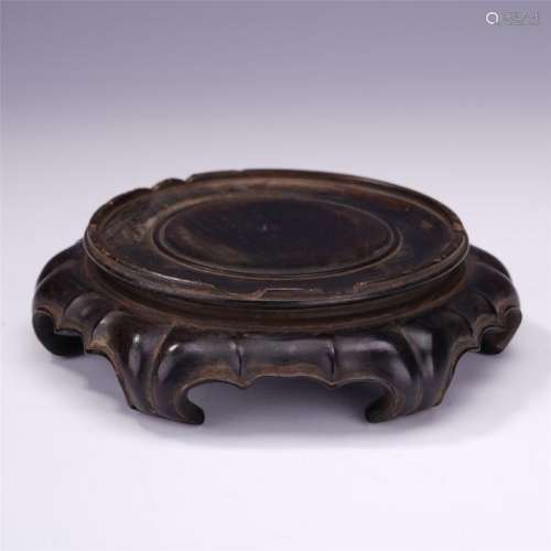 A Finely Carved Chinese Zitan Wood stand