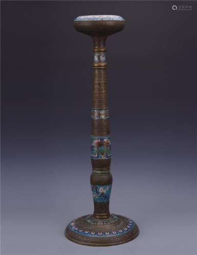 A Chinese Cloisonne Enamelled Candle Holder