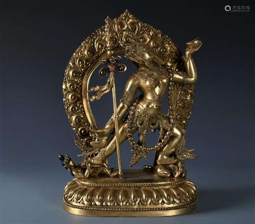 An Excellent Chinese Gilt Bronze Figure of Vajrayogini