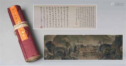 A Chinese Hand Scroll Painting by Chen Shaomei