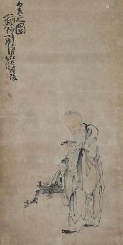 A Chinese Painting Hanging Scroll of Figure by Huang