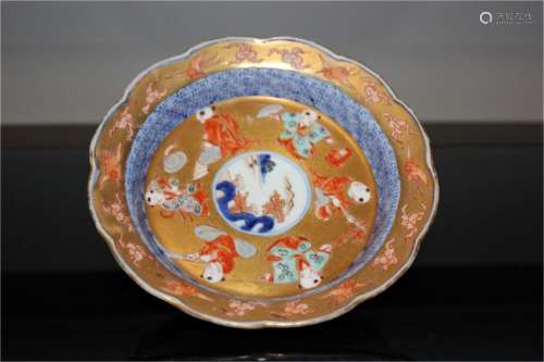 A Japanese Golden Gilt Painted Porcelain Plate