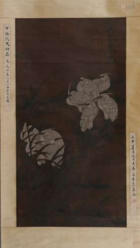 A Fine Chinese Hanging  Painting Scroll of Flower