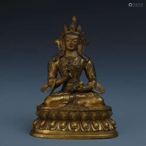 A Chinese Gilt Bronze Figure of Vajrasattva