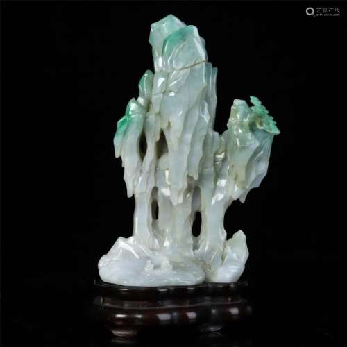 An Exquisite Chinese Jadeite Moutain Carving