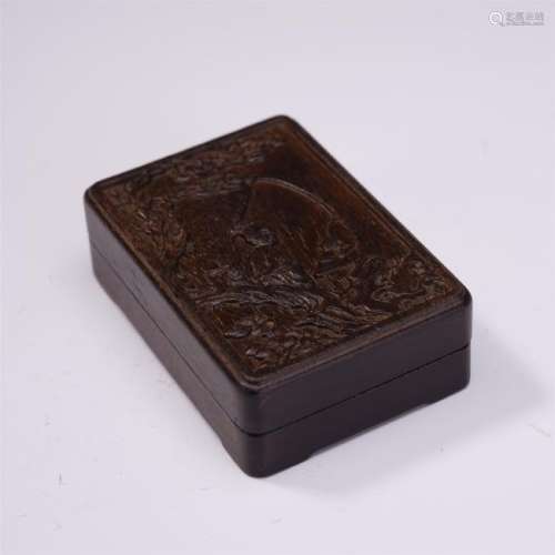 A Fine Chinese Carved  Aloeswood Incense Box
