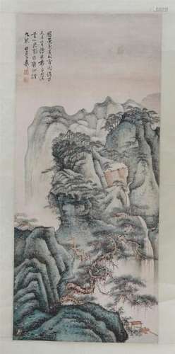 A Chinese Painting Hanging Scroll of Landscape by Xie