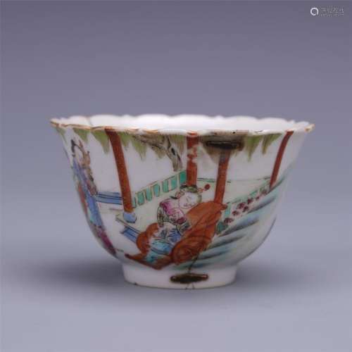 A Finely Carved  Cantonese  Porcelain Bowl