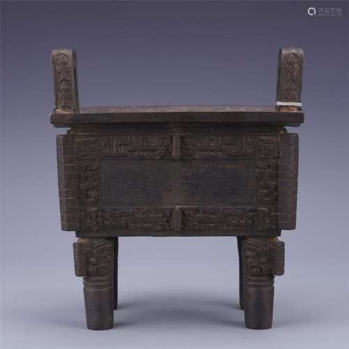 A Chinese Bronze Ding Form Censer