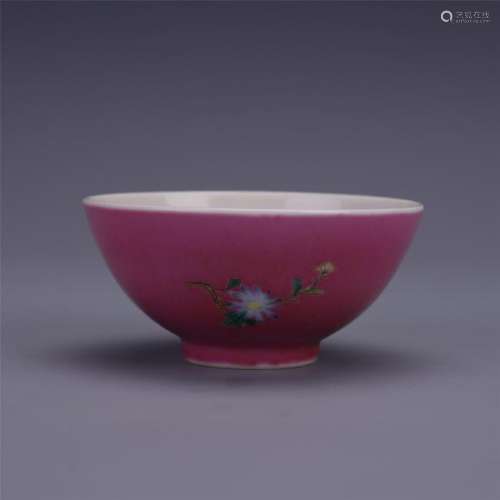 A Chinese Rouge-enameled Glazed Bowl