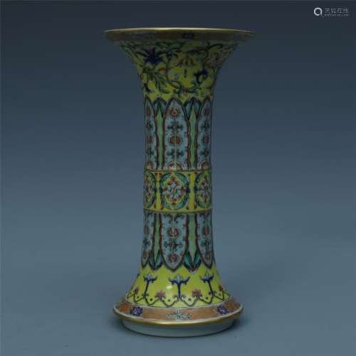 A Chinese Famille Rose Gu Vase