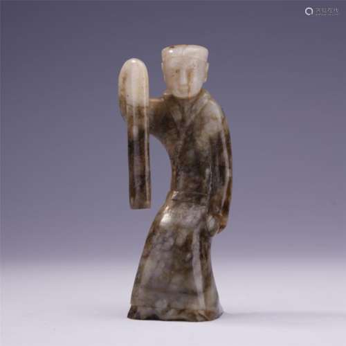 A Chinese Archaistic Jade Carved Figure