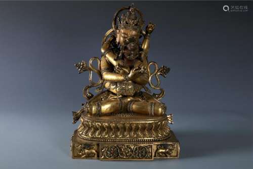 A Chinese Gilt Bronze Figure of  Vajra