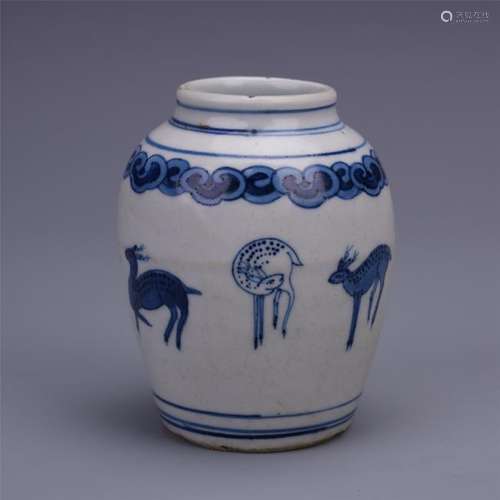 A Petite Chinese Blue and White Jar