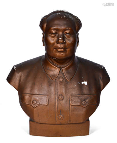 50年代 毛主席金釉瓷像