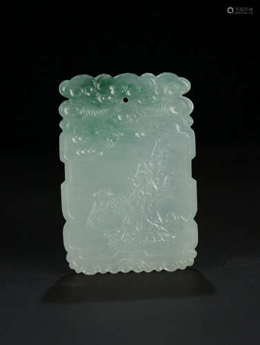 A STORY-TELLING JADEITE HANGING ORNAMENT