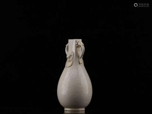 A DING YAO GLAZED TWO-DRAGON VASE