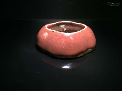 A RED-GLAZED PEN WASHER