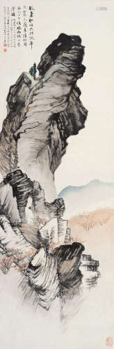 张大千（1899～1983）  1930年作 金刚山虎头崖 立轴 设色纸本