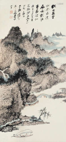张大千（1899～1983）  1960年作 秋中寻仙 镜框 设色纸本