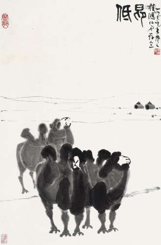 吴作人（1908～1997）  1979年作 低昂 镜框 水墨纸本
