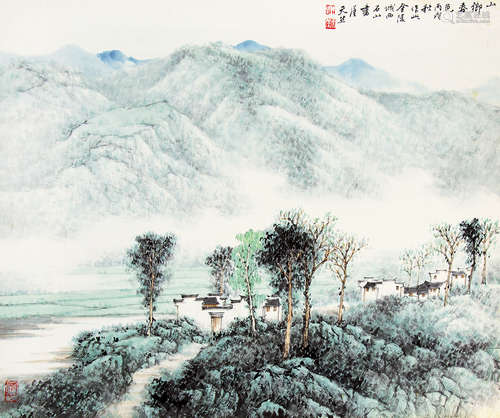 许坚 2006年作 山水 设色纸本