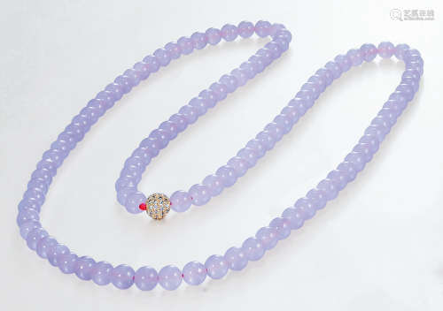 108顆紫翡翠珠項鍊