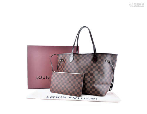 LOUIS VUITTON Damier Ebene Neverfull 肩背袋 (未使用附原裝盒)