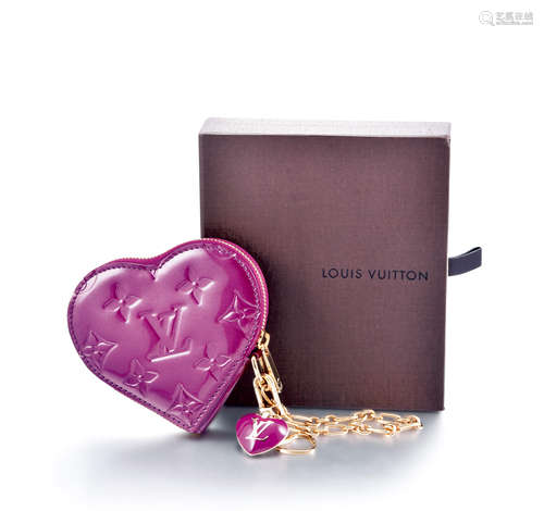 LOUIS VUITTON 紫色 心形 零錢包 (附原裝盒)