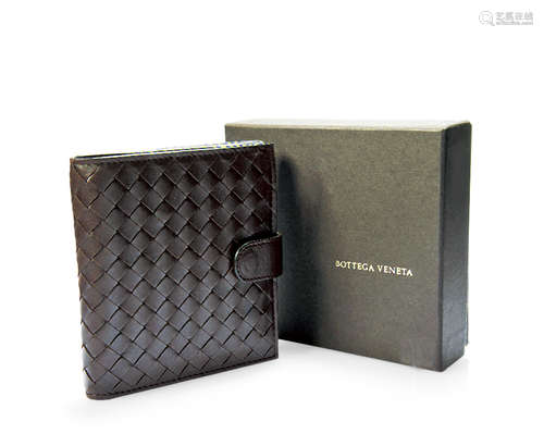 BOTTEGA VENETA 啡色 皮革 銀包 (附原裝盒)