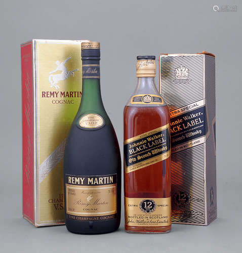 Black Label 12年 連 Remy Martell VSOP Cognac