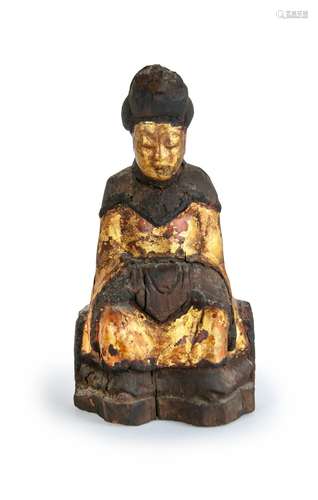 CHINESE GILT SEATED FIGURE