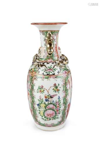 CHINESE ROSE MANDARIN CANTON VASE