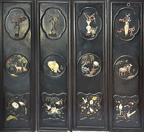 A FINE SET OF CHINESE LACQUERED WALL HANGINGS