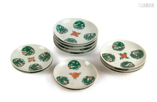 SET OF 12 DRAGON PATTERN DISHES