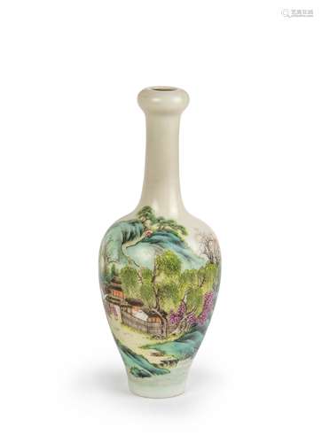 A CHINESE FAMILLE ROSE SCHOLARS VASE