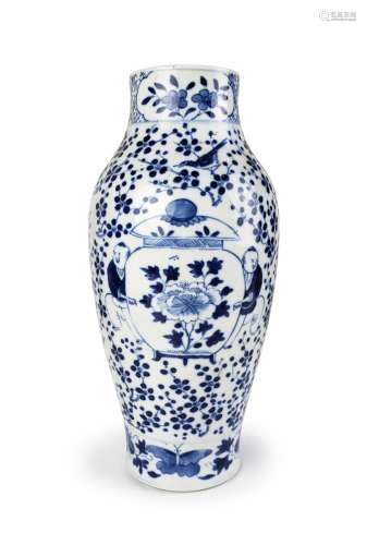 A CHINESE BLUE AND WHITE BLOSSOM JAR