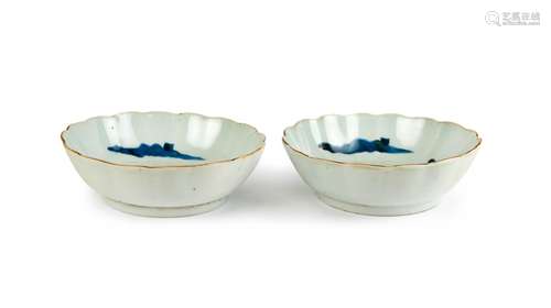 A PAIR OF BLUE AND WHITE DISHES