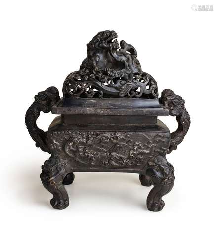 BRONZE FOO LION CENSER