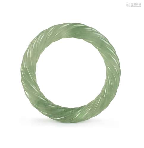 A FINE  JADEITE ROPE-TWIST BANGLE