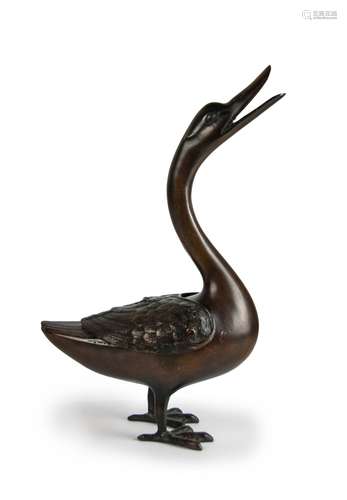 CAST BRONZE GOOSE INCENSER BURNER