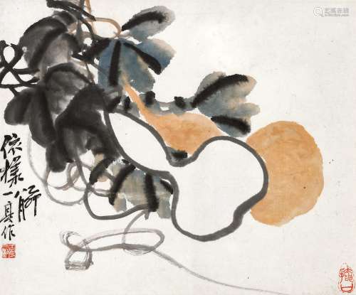 王震(1867-1938) 依样    立轴 设色纸本 乙卯（1915年）作