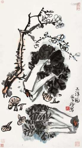 李苦禅(1899-1983) 三清    立轴 设色纸本